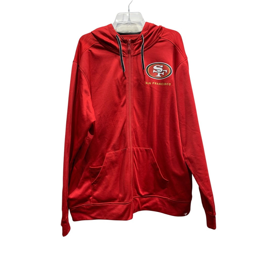 San Francisco 49ers Fanatics Red Full Zip Hoodie Mens 2XL NFL‎ Jacket